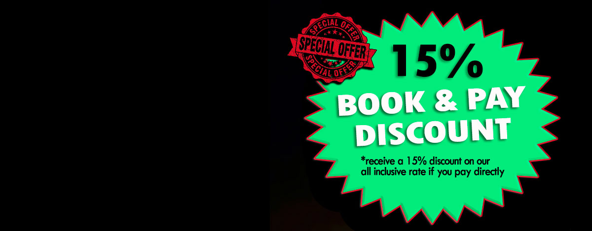 Book & Pay Special 15% Discount